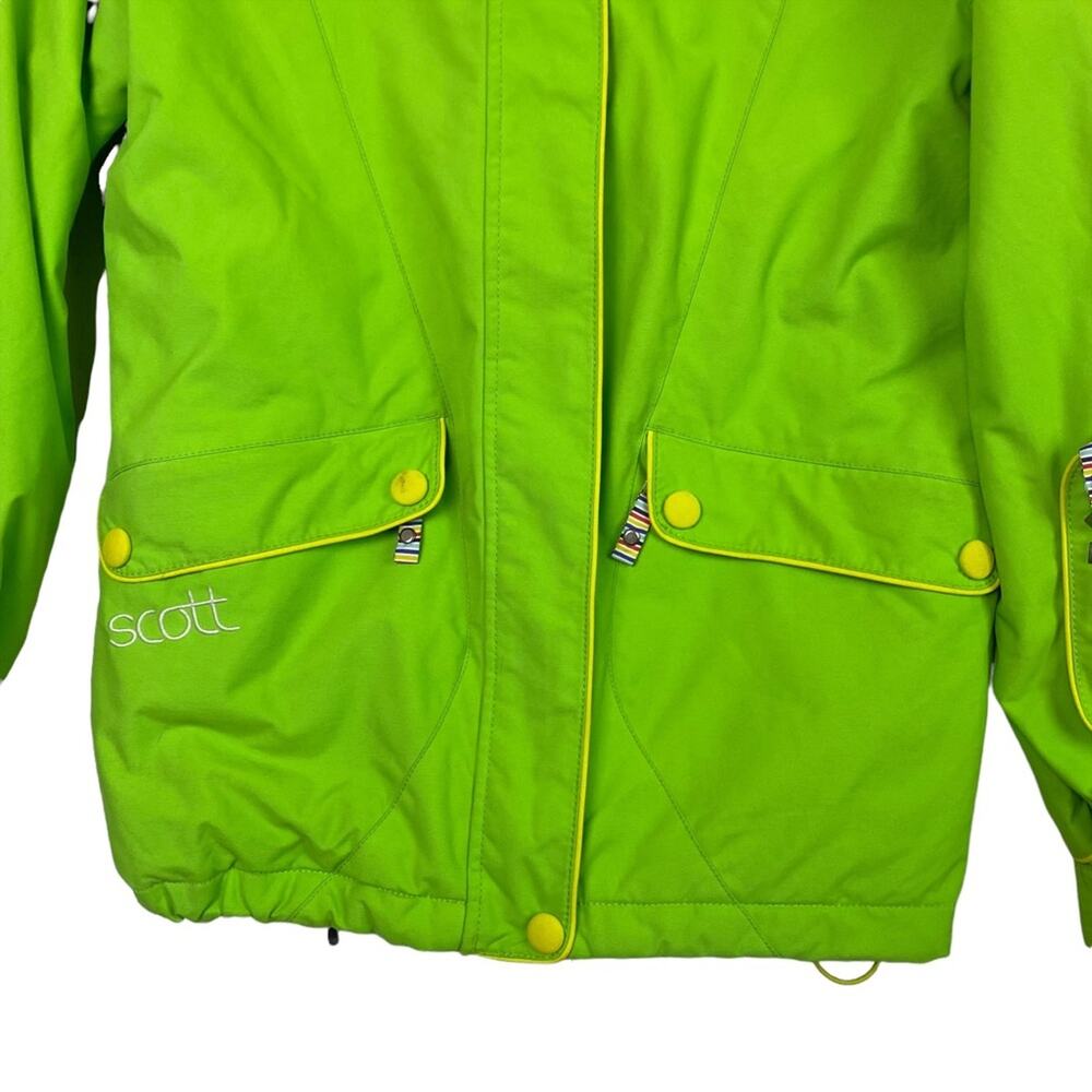 Scott Outerwear Women's Bright Green Hooded Full Zip Ski Snow Jacket Size 2 - Picture 3 of 12